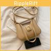 Color Solid Simple Gold Buckle Decoration Women Casual Shoulder Bag For Daily