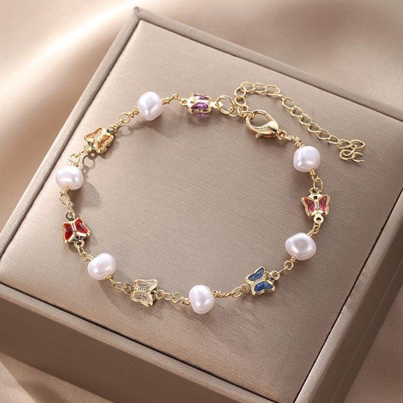 Women Bracelets Candy Color Bracelets Alloy Material Friendship Bracelets Beads Bangles Jewelry Gift for Women Girls