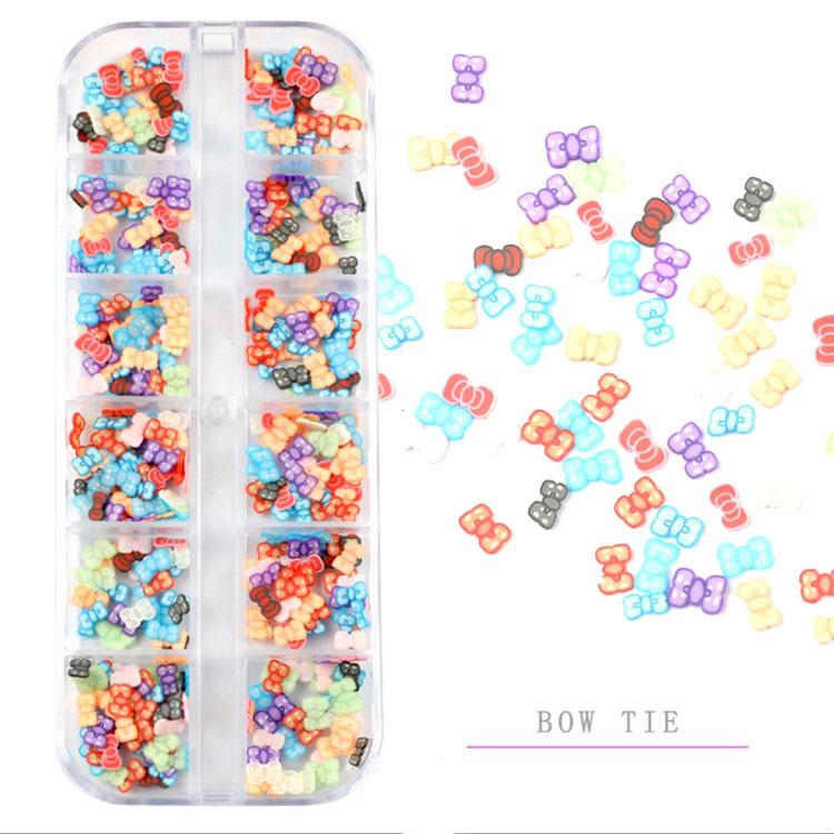 Nail Sequins: Irregular Colored Soft Diamond Bows & Half-Sugar Bow Stickers