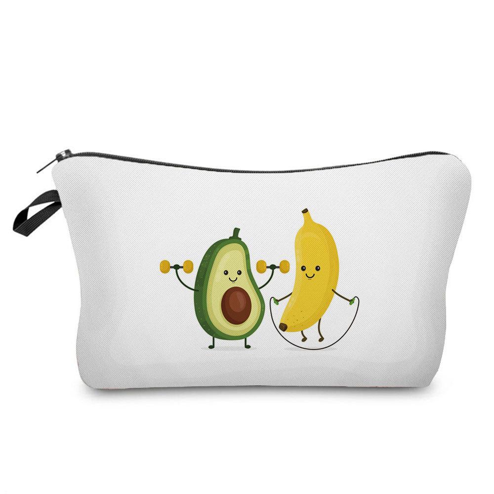 Women Avocado Print Cosmetic Bag Toiletries Organize Travel Storage Case 6700