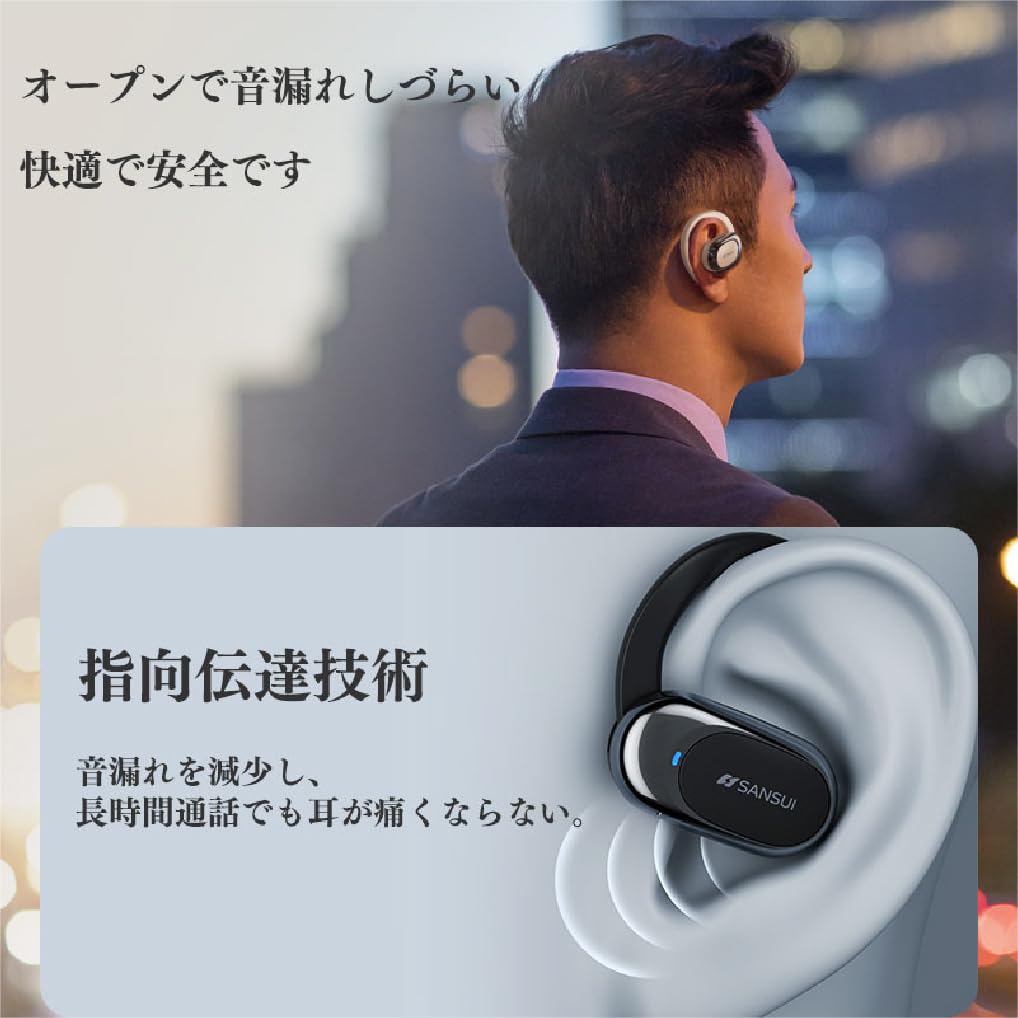 SANSUI W92 Bezdrátová Bluetooth Hluk Automatické Bez Uší IPX4 Rychlá Kompaktní a Perfektní pro a Herní Sluchátka, V5.4, Potlačení, Párování, Blokování,
