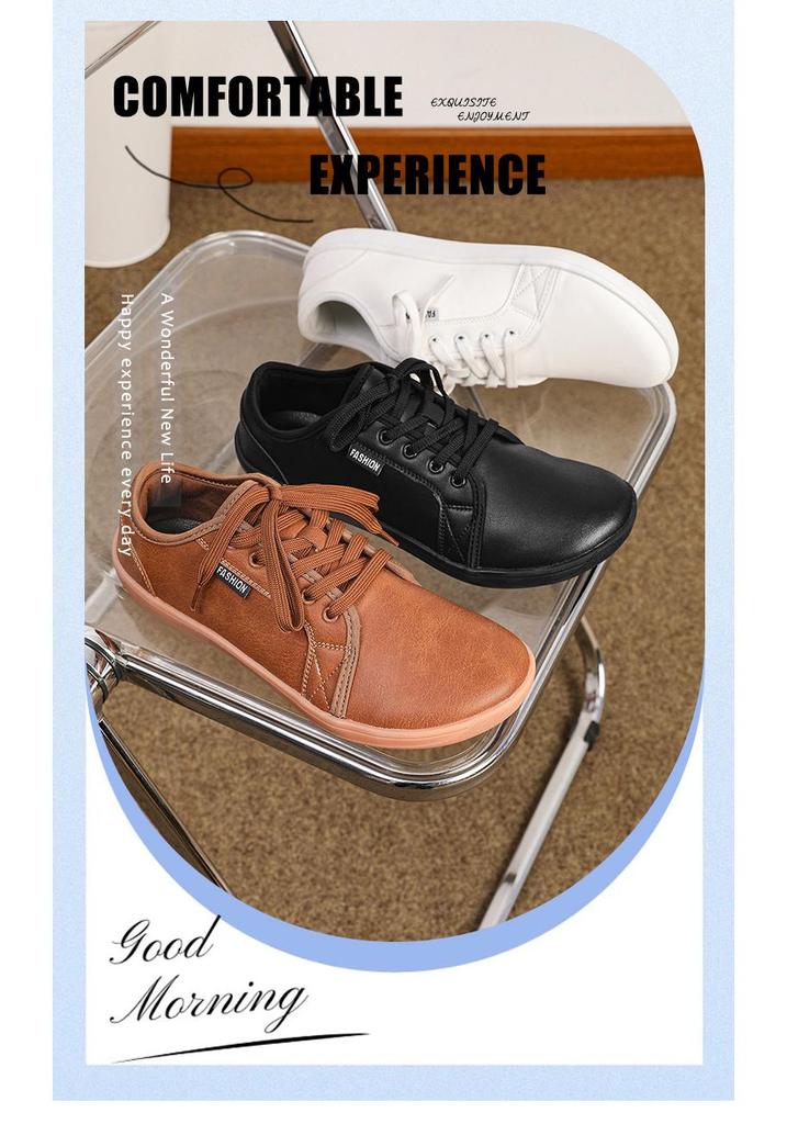 Zapatos Casuales de Cuero de Talla Grande de Ajuste Amplio para Hombres y Mujeres