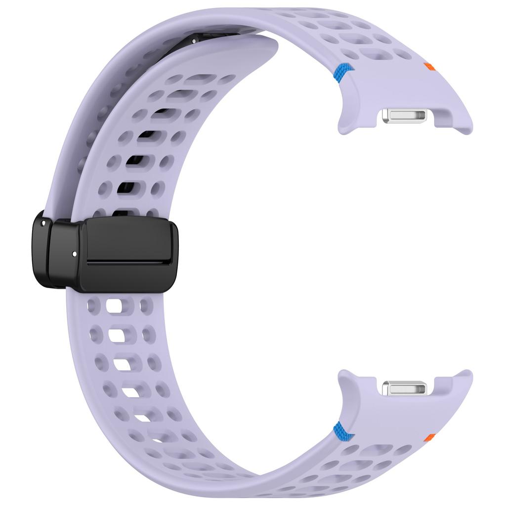 Silicone Watch Band for Samsung Galaxy Watch8 44mm/40mm/Watch8 Classic 46mm Hollow Breathable Magnetic Buckle Strap