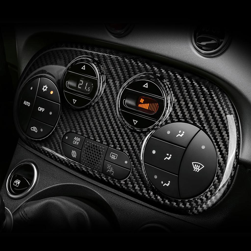 AIRSPEED Carbon Fiber Interior Garnish for Abarth and Fiat This Stylish Central Control Air Conditioning Button Protection Panel Cover Sticker Adds a