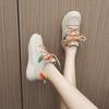 K8636 Neue Damenschuhe Farblich passend Herbst Erhöhte Sohle Kreuzriemen Freizeitschuhe Board Schuhe Studentenmode