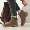 Khaki Mode Herren Motorradstiefel Lässige Plateau Arbeitsstiefel Mann Outdoor Street Biker Schuhe Herren Leder Stiefeletten für Herren