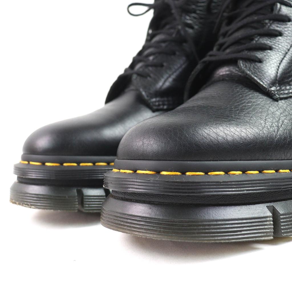 Excellent Dr.Martens Short Boots RIKARD POLISHED SMOOTH 8I 8-hole Black Leather Used