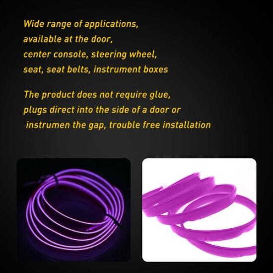 Purple 2M/78.74In Light Strip LED Waterproof For Car 12V Truck Boat Flexible USA