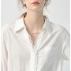White long-sleeve women's shirt, 2026 spring new style, European style lace trim loose top