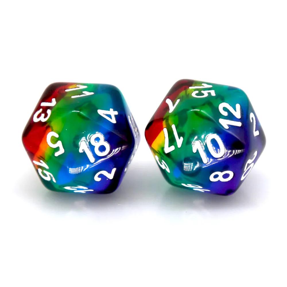 Kostka rpg tęczowa kość dwudziestościenna k20