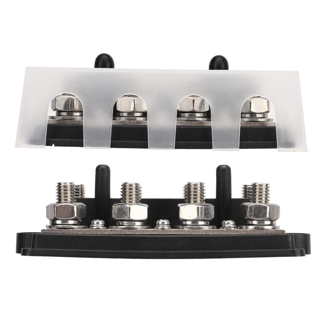 Bus Bar Marine RV Battery Terminal Power Distribution Block 2 Row M8 Stud DC12‑48V 150A Black