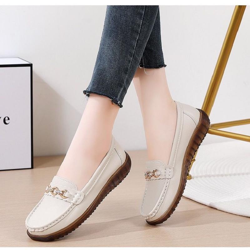 zapatos de mujer women fashion sweet light weight anti skid spring slip on flat shoes lady casual black leather loafers ab544
