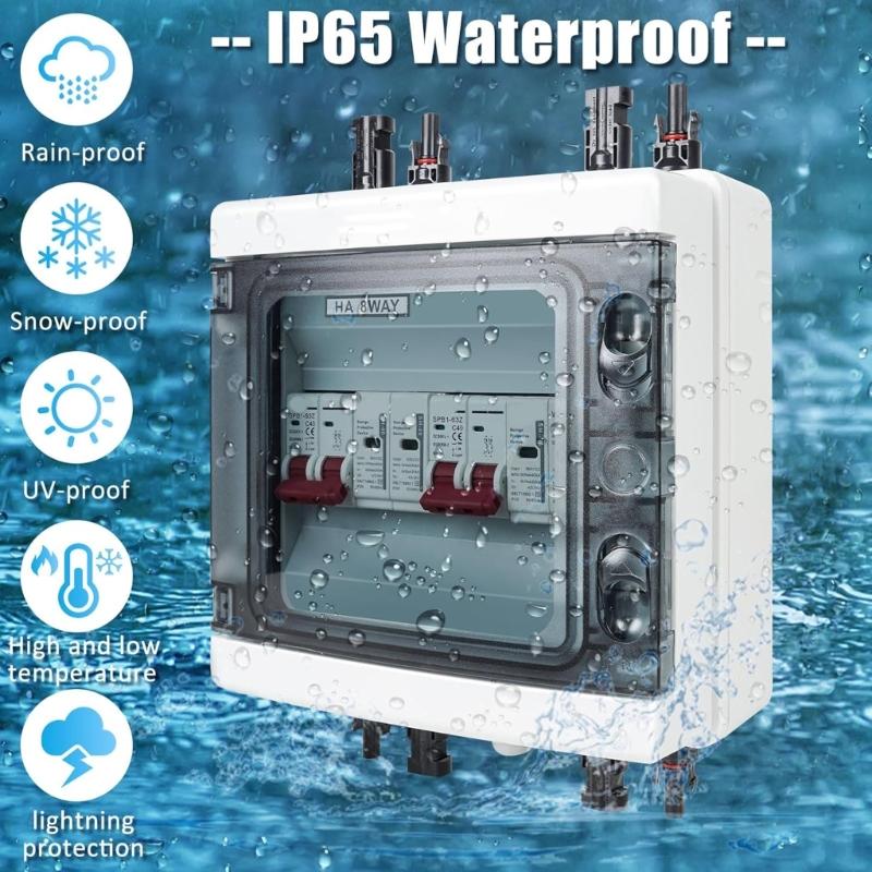 Solar photovoltaic Combiner Box 500V/1000V Waterproof Enclosure With Circuits breaker For Photovoltaic System Install