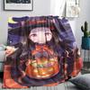 1PC Demon Slayer Print Flannel Blanket, High Quality All Seasons, Home Decor, Warmth and Comfort, Perfect for Christmas Gifts