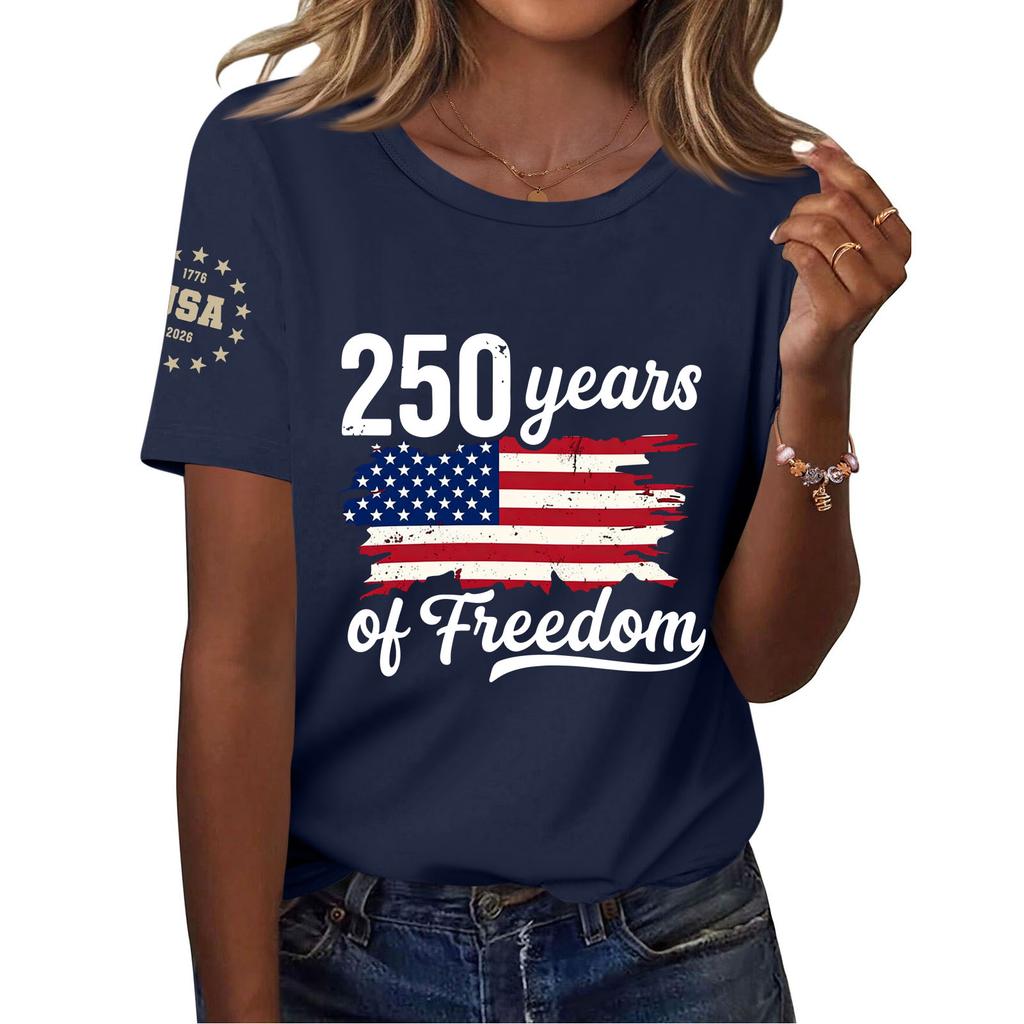 Moda feminina casual estampado manga curta gola redonda pulôver tops