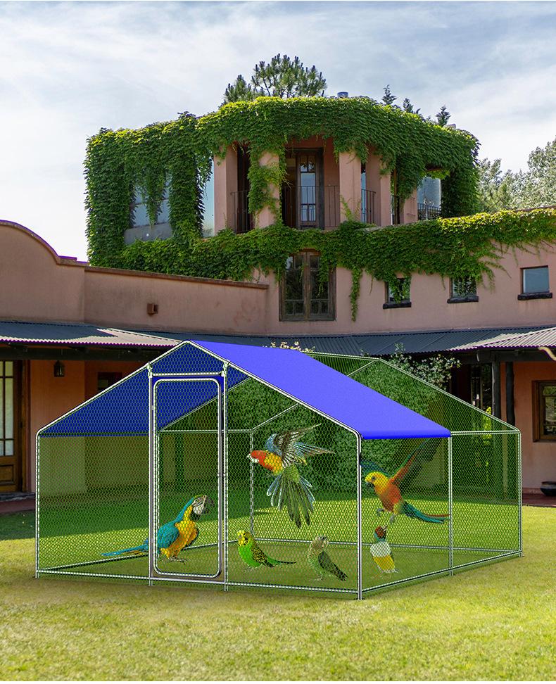 Large Outdoor Pigeon & Chicken Coop, Rabbit/Dog Pet Cage with Anti-Weasel Iron Net