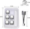 304 Stainless Steel Whiskey Stones Reusable Beverage Chiller Stones with Tongs and Container Vodka Wine Beer Bar Chiller Tools