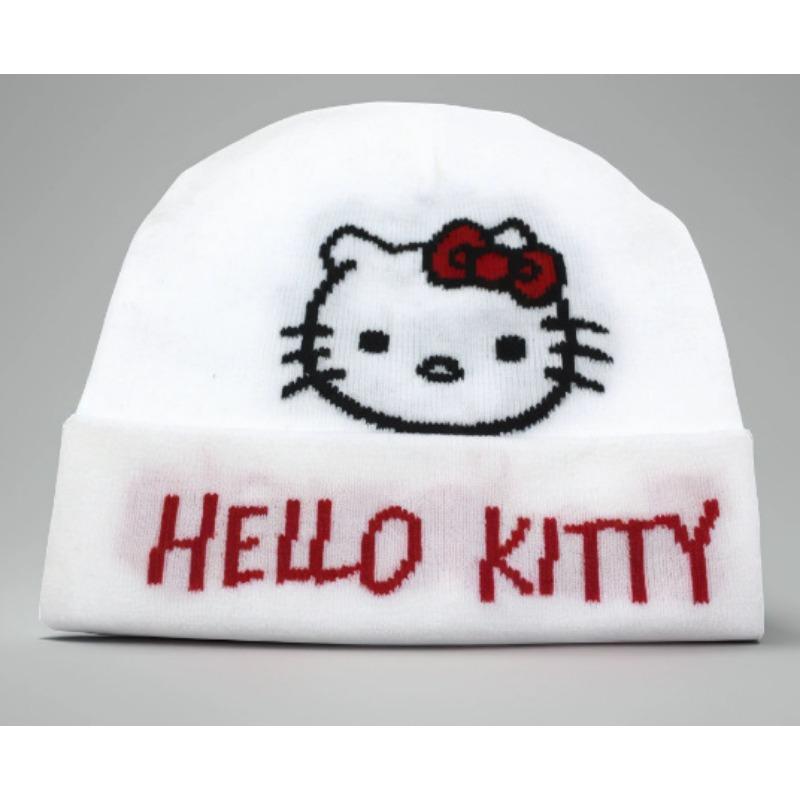 

Hllokitty knitted hat cartoon cute kt cat cold hat girls autumn and winter warm cover wool hat