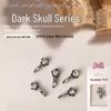 Dark Skull Retro Chrome Heart Scarlet Cross Nail Rhinestone Embellishments - 5 Pcs
