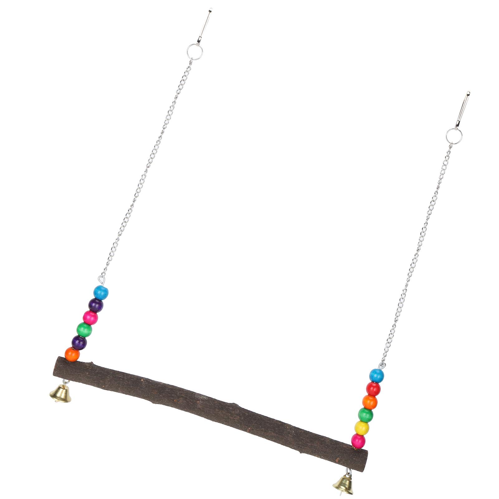 

Chicken Swing Toy Suspensible Wooden Chicken Perch Pet Swing Toy with Flat Bar