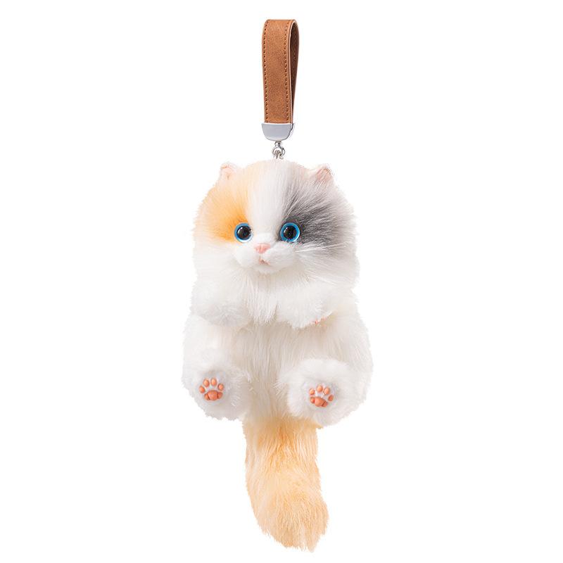 Cute Plush Cat Doll Pendant Keychain Girl Backpack Doll Pendant Simulated Animal Stuffed Toy Couple Bag Hanging Decorative Gift