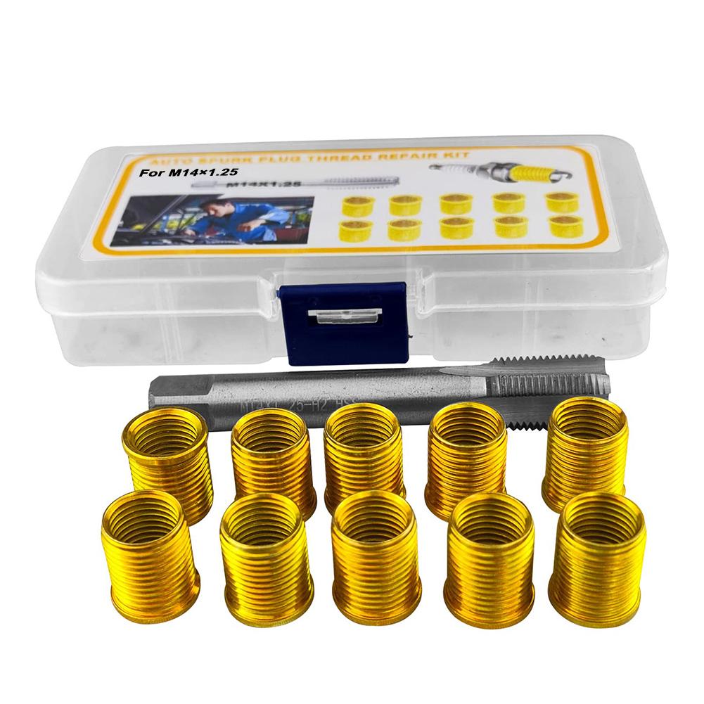11-piece Set M12*1.25 P Lug Screw Sleeve Repair Thread Screw Thread Repair Replacement Accessories Set