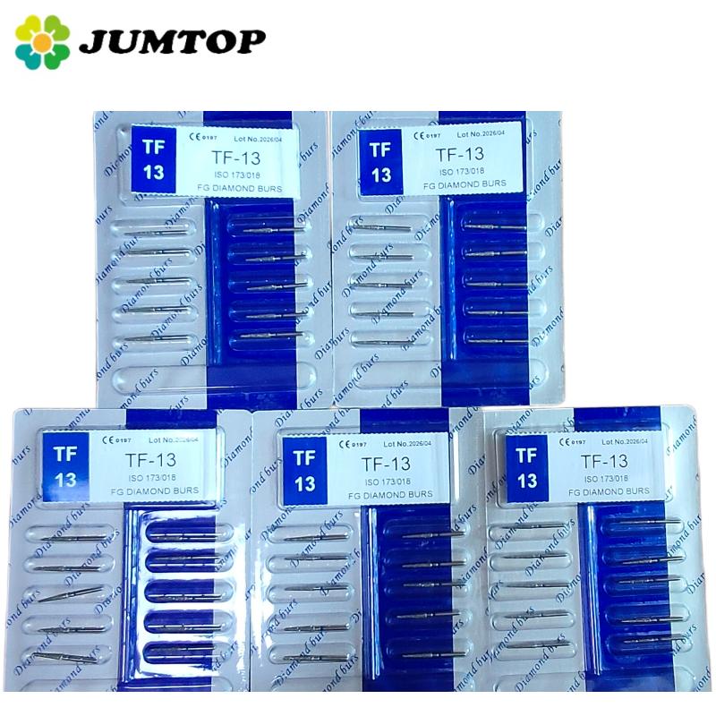 50pcs Dental High Speed Burs High Speed Handpiece Turbine Diamond Burs Diamond Polishing Tooth Preparation Dentist Material