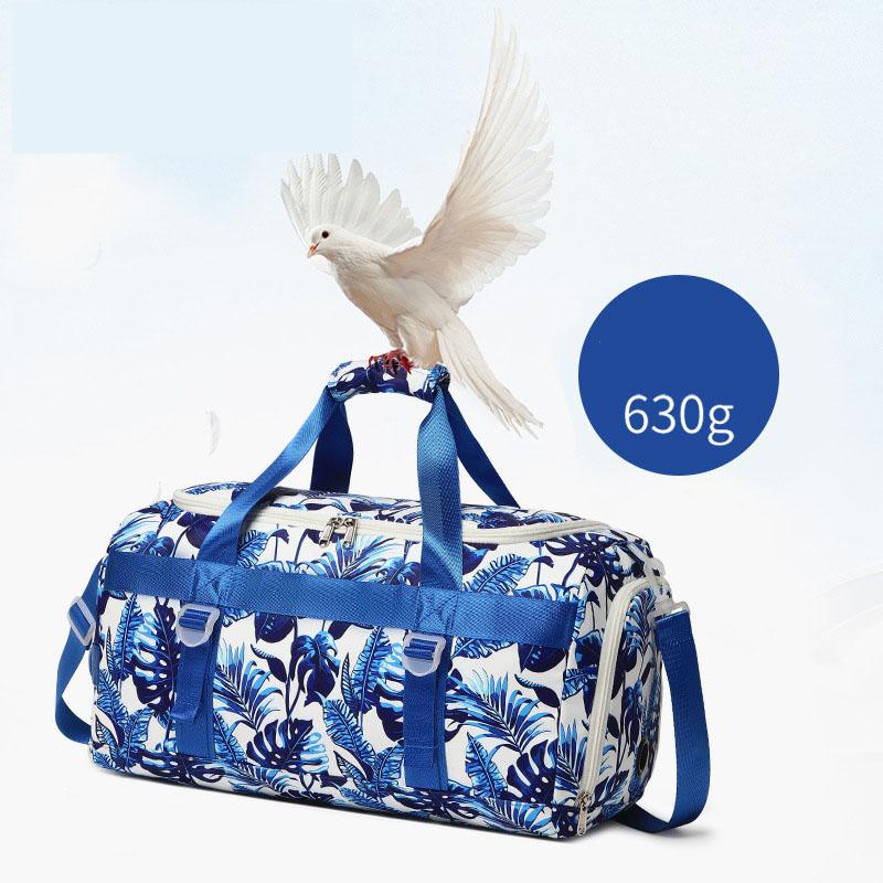 Fashionable Leaf Printed Oversized Sports Travel Bag with One Shoulder Diagonal Cross Hand Luggage Travel Bag