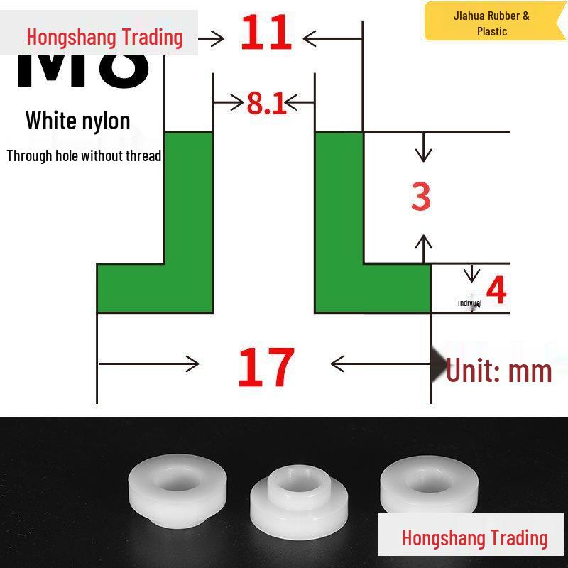 Step T-Shaped Nylon Insulating Bushing Washer, M3-M35 Thread Protection Spacer