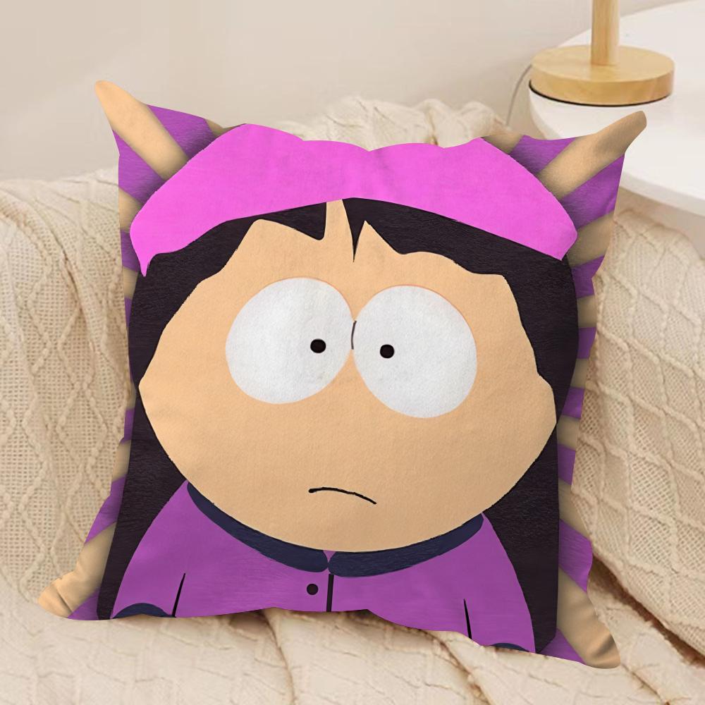 Cartoon Classic SSouth PPark Cushion Cover Silky Short Plush Invisible Zipper Dustproof Sofa Pillow Case For Home Decor