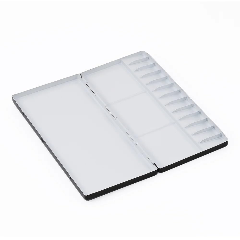 Watercolor Palette HOLBEIN Aluminum White and Black 13 Wells Model 40