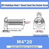 304 Stainless Steel Mushroom Head Hexagon Screw M2-M6