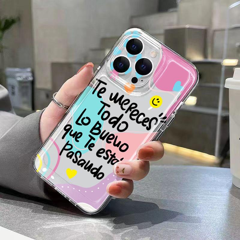 Cute Heart Smiley Phone Case For Xiaomi Redmi Note 14 Pro 12 13 Pro Plus 5G 12S 11 10 14C 13C 12C Inspirational Text Clear Cover