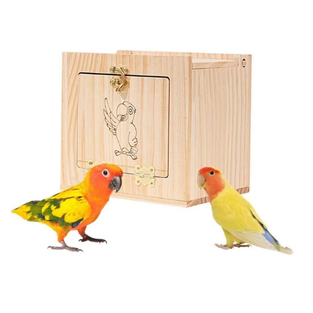 

Wall Mount Bird Breeding Nest Wooden Parrot Shelter Stand For Budgie Lovebirds Parakeet Bird House