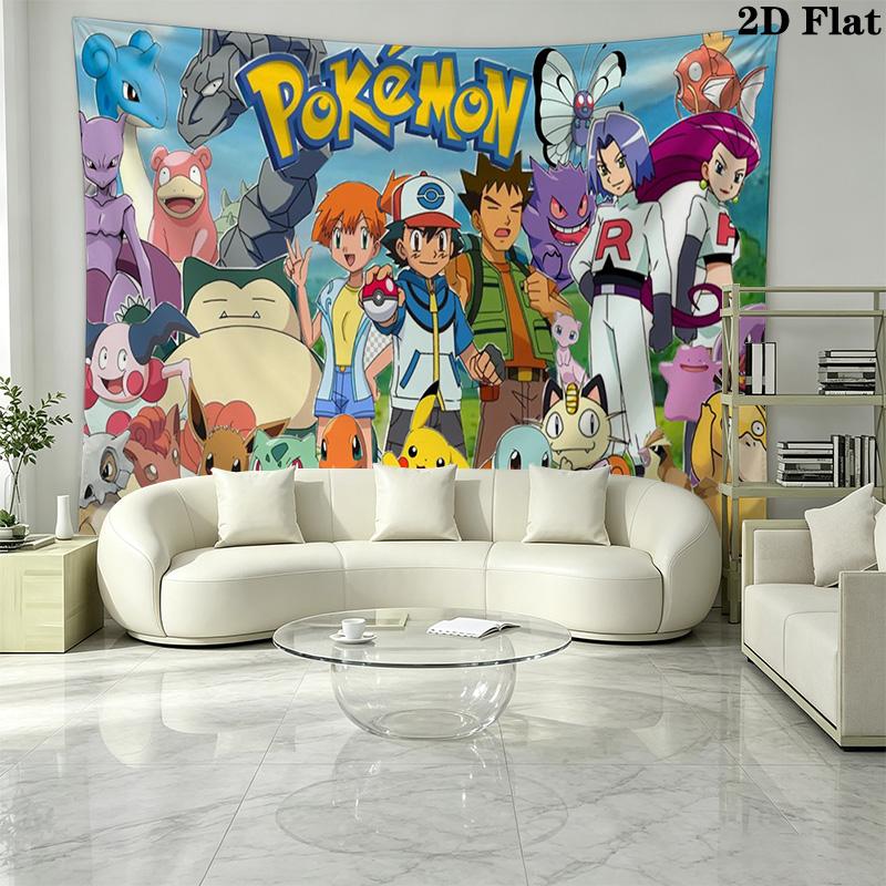 Pocket Monster Wandteppich Ästhetisches Wandbehang Gedruckter Stoffdecke Dekorative Wandteppiche für Schlafzimmer Wohnzimmer Heimdekoration