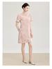 Nanyou Elegant Embroidered Jacquard Linen A-line Dress with Waist-cinching Short Sleeves for Spring/Summer Style