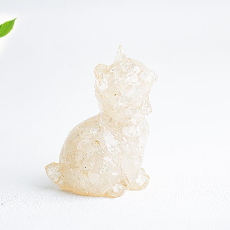Crystal Resin Animal Decor Hatching Cat Office Home Tabletop Ornament For Gift Decor
