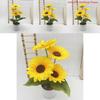 Sunflowers Flower Decor With Silk Fabric Rain Flower Stones For Wedding And Photography Props
