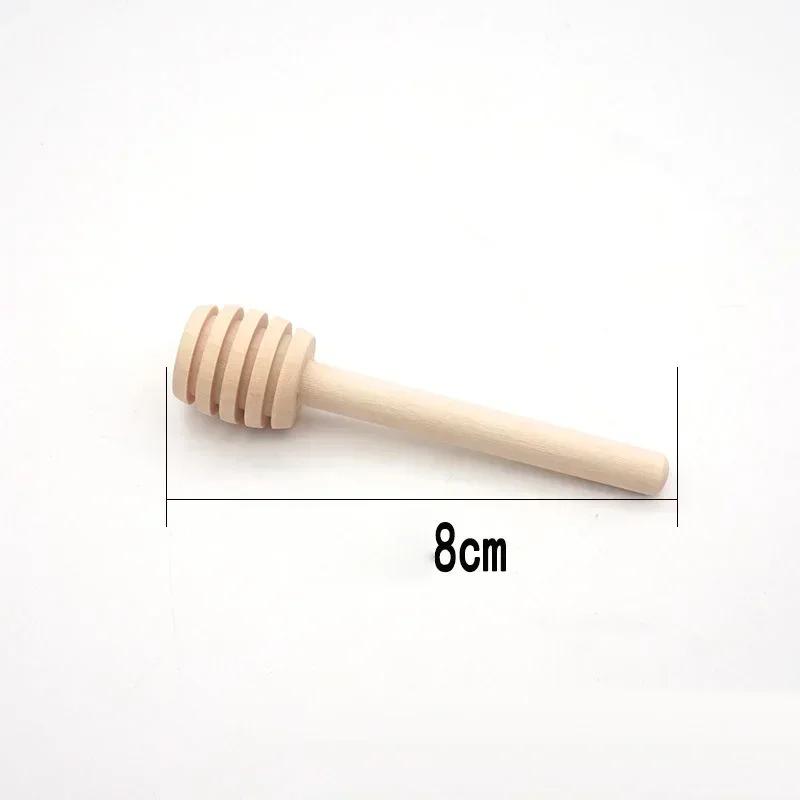 Durable Long Stick Honey Stir High Quality  Bar Mixing Handle Jar Spoon Practical Wood Dipper Honey Kitchen Accessories 20pcs