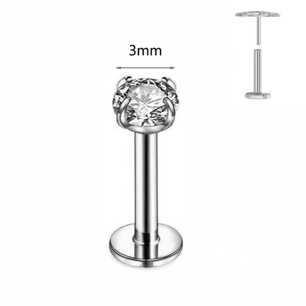 ASTM F136 G23 Titanium Labret Piercing Starfish Earring Stud Bee Leaf Push In CZ Threadless Cartilage 16/18/20G Body Jewelry