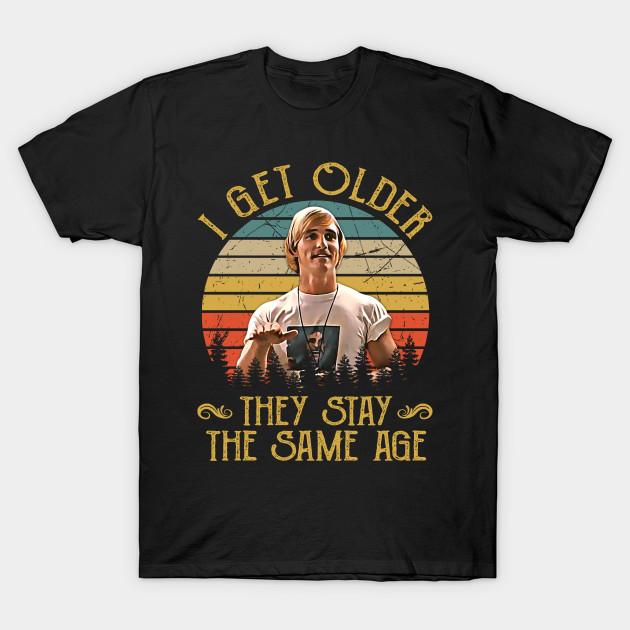 

Men Black Print T-shirt I Get Older They Stay The Same Age No-Cut Transfer Paper Print Cotton Tshirt S чёрный