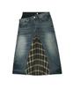 Andersson Bell Pleats Combo Flipped Denim Skirt Apa887W(Blue)