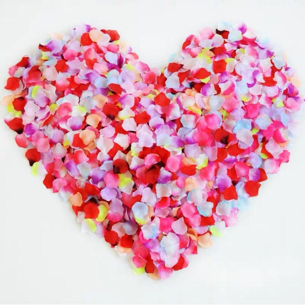 Simulation Rose Petal Wedding Room Arrangement Non-woven Petal T-table Sprinkling Flowers KTV Stage Marriage Proposal Props