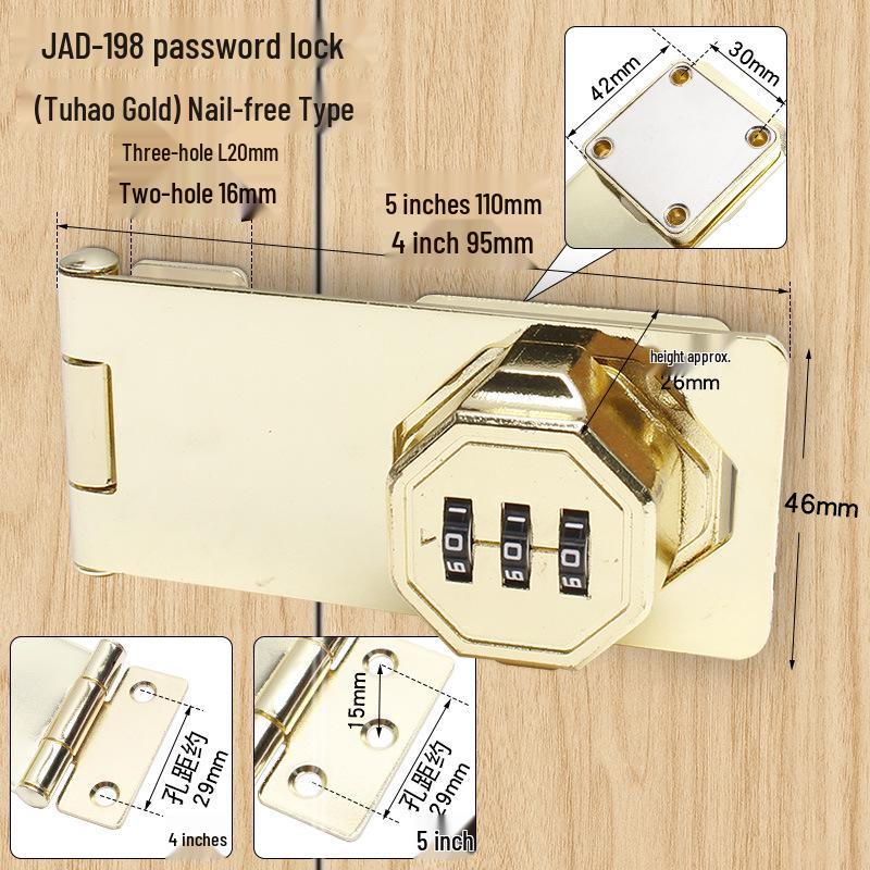 Three-Digit Multi-Purpose Mechanical Password Lock for Cabinets and Drawers