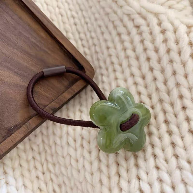 Korean Metal Flower Heart Elastic Rubber Band Scrunchies Elegant Hair Rope Hairband For Women Headband Hair Accessories Headwear