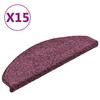 VidaXL Tapis d'escalier 15 pièces 65 x 21 x 4 cm Violet foncé Demi-rond Grand 322385