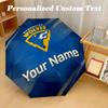 Warrington Wolves Automatic 8‑ribs Umbrella, Custom Name Text Personalized Folding Umbrella Rain Sun Gift