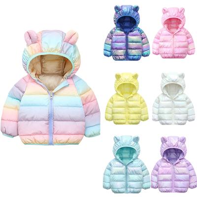 Infant And Toddler Bear Ears Cute Jacket Solid Color Hoodie Jacket Kids Sweater
