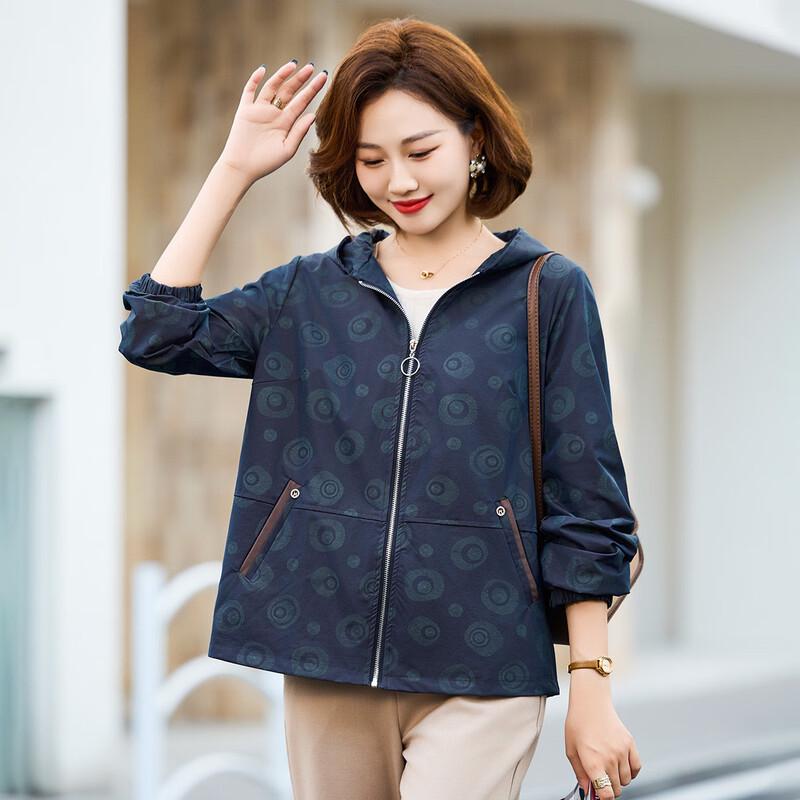 

BAOLIANDUO Женский модный повседневный тренч с капюшоном для среднего возраста 2XL