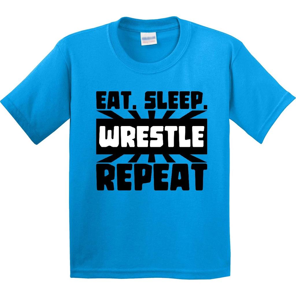 Inktastic Eat, Sleep, Wrestle, Repeat Youth kids boys T-Shirt Sports Practice Train Funny